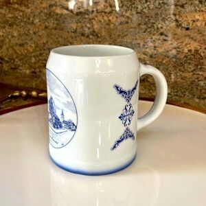 Delfter Blau Handarbeit VINTAGE MUG Mischendorf city print MADE IN AUSTRALIA 16o